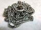Antique Victorian Solid Silver Long Guard Muff Chain 63 Inches- 162 Cm Not Scrap