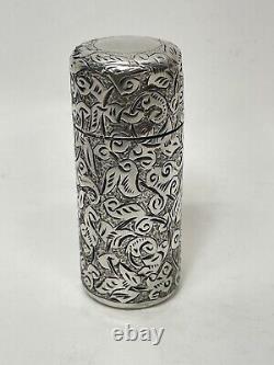 Antique Victorian Solid Silver Perfume Scent Bottle Sampson Mordan, London 1893