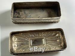 Antique Victorian Solid Silver Table Snuff Box London 1885 78.9g