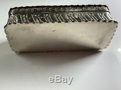 Antique Victorian Solid Silver Table Snuff Box London 1885 78.9g