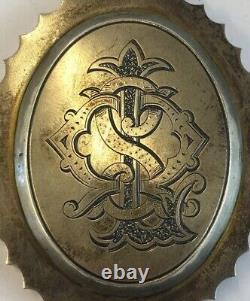 Antique Victorian Solid Silver (Tested) Large Size Locket 5.5cm In Diameter