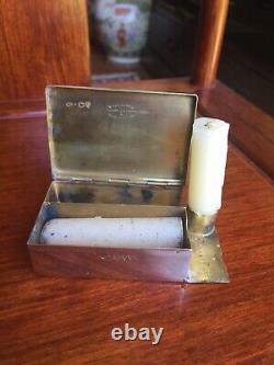 Antique Victorian Solid Silver Travelling Candlestick Box Lond 1877 William Lord