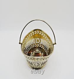 Antique Victorian Solid Sterling Silver Gilt Bonbon Basket Fully Hallmarked