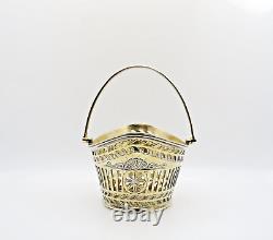 Antique Victorian Solid Sterling Silver Gilt Bonbon Basket Fully Hallmarked 1891