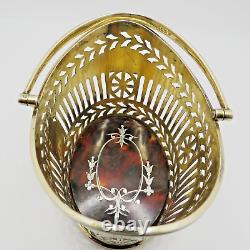 Antique Victorian Solid Sterling Silver Gilt Bonbon Basket Fully Hallmarked 1891