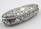 Antique Victorian Solid Sterling Silver Oval Box Jewellery Casket