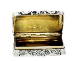 Antique Victorian Solid Sterling Silver Snuff Box Hallmarked George Unite 1866