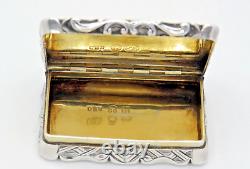 Antique Victorian Solid Sterling Silver Snuff Box Hallmarked George Unite 1866