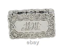 Antique Victorian Solid Sterling Silver Snuff Box Hallmarked George Unite 1866