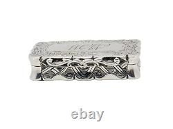 Antique Victorian Solid Sterling Silver Snuff Box Hallmarked George Unite 1866