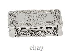 Antique Victorian Solid Sterling Silver Snuff Box Hallmarked George Unite 1866