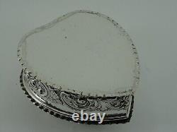 Antique Victorian Solid Sterling Silver Table Snuff Trinket Box London 1893 200g