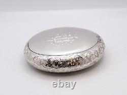 Antique Victorian Solid Sterling Silver Tobacco Snuff Box Fully Hallmarked 1890