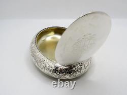 Antique Victorian Solid Sterling Silver Tobacco Snuff Box Fully Hallmarked 1890