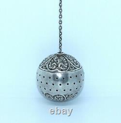 Antique Victorian Sterling American Whiting Repousse Tea Ball Infuser
