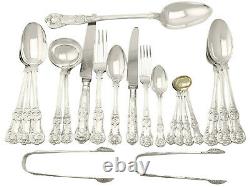 Antique Victorian Sterling Silver Canteen of Cutlery for 18 123 pieces