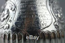 Antique Victorian Sterling Silver Embossed 1 Pint Tankard Hallmarked 1870 300g