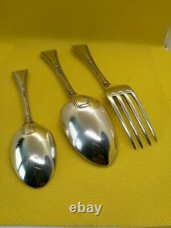 Antique Victorian Sterling Silver Hallmarked 1855 Spoons, Fork Set