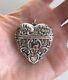 Antique Victorian Sterling Silver Heart Shaped Vesta Case