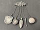 Antique Victorian Sterling Silver Large 5 Charms Chatelaine