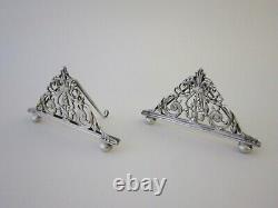 Antique Victorian Sterling Silver Menu/Place Card Holders-1893 by Edward Hutton