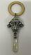 Antique Victorian Sterling Silver Mother Of Pearl Baby Rattle Crisford & Norris