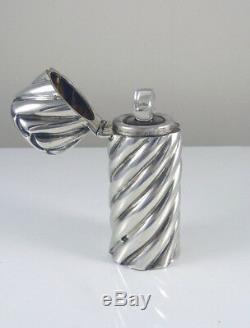 Antique Victorian Sterling Silver Perfume Bottle Spiral Design Hallmarked 1891