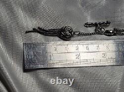Antique Victorian Sterling Silver Pocket Watch Chain Albertina Mothers Day Gift