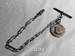 Antique Victorian Sterling Silver Pocket Watch chain albert chain 22 cm 9 in