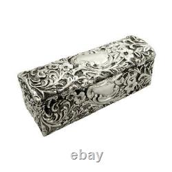Antique Victorian Sterling Silver Ring Box 1893