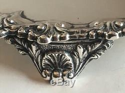 Antique Victorian Sterling Silver Salver Tray S. Smily 1875 8 Inches