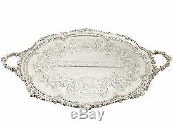 Antique Victorian Sterling Silver Tea Tray by Martin Hall & Co 1881