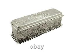 Antique Victorian Sterling Silver Trinket Box 1898