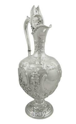 Antique Victorian Sterling Silver Wine Ewer / Claret Jug 1879