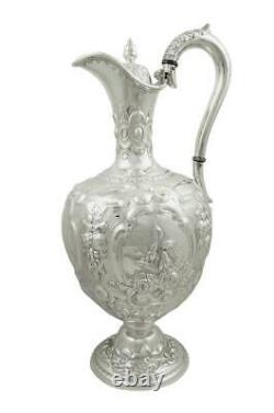 Antique Victorian Sterling Silver Wine Ewer / Claret Jug 1879