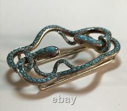 Antique Victorian Turquoise Entwined Snake Buckle