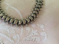 Antique Victorian Vintage Solid Sterling Silver Articulated Chain Bracelet