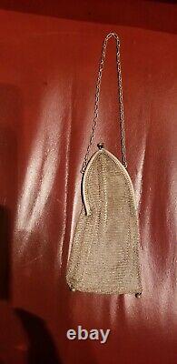 Antique Victorian Whiting& Davis Sterling Silver Mesh Purse