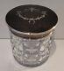Antique Victorian C1876 Etched Glass Jar With Sterling Silver Lid (19th Century)