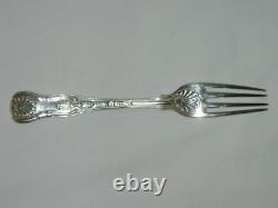 Antique Victorian silver kings pattern starter fork 63.8 grams 1839 engraved D