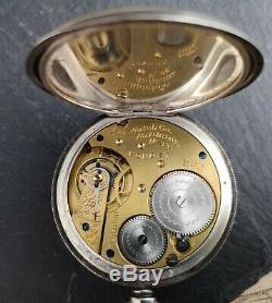 Antique Victorian sterling silver Waltham pocket watch, working