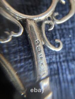 Antique Victorian sterling silver chatelaine scissors