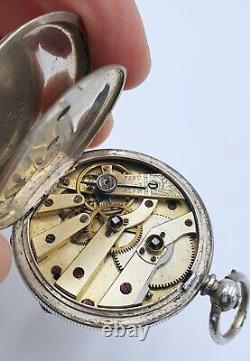 Antique Victorian sterling silver pocket/fob watch Beautiful watch Working