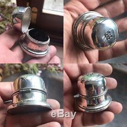 Antique Vintage Canadian Solid Sterling Silver Birks Jewellery Double Ring Box