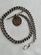 Antique Vintage Sterling Silver Pocket Watch Coin Chain Albert Chain