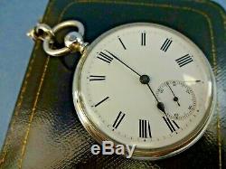 Antique Waltham Silver Pocket Watch With Silver Albert In Original Box