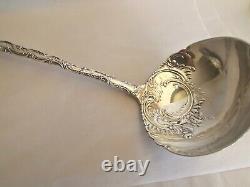 Antique Wendell Manufacturing Co 14 Long Floral Soup Ladle Sterling Silver Gorg