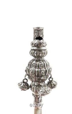 Antique William IV Sterling Silver Baby Rattle 1836