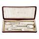 Antique Boxed Mid-victorian Sterling Silver 3 Pc Christening Set, Chawner & Co