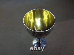 Antique solid silver mid Victorian wine goblet, hallmarked London 1864
